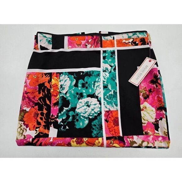 Bisou Bisou Womens Floral Geometric Print Pencil Skirt Size M Colorful & Chic - Picture 2 of 5